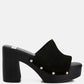 Cartera Soft Suede High Block Heel Clogs