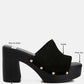Cartera Soft Suede High Block Heel Clogs