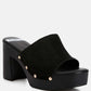Cartera Soft Suede High Block Heel Clogs