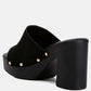 Cartera Soft Suede High Block Heel Clogs