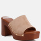 Cartera Soft Suede High Block Heel Clogs