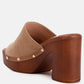 Cartera Soft Suede High Block Heel Clogs