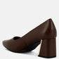 Casey Metallic Detail Block Heel Pumps