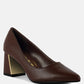 Casey Metallic Detail Block Heel Pumps