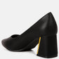 Casey Metallic Detail Block Heel Pumps