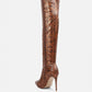Catalina Snake Print Stiletto Knee Boots