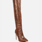 Catalina Snake Print Stiletto Knee Boots