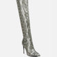 Catalina Snake Print Stiletto Knee Boots