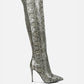 Catalina Snake Print Stiletto Knee Boots