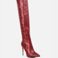 Catalina Snake Print Stiletto Knee Boots