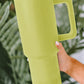 Pear Green Frosted Stainless Handle Large Vacuum Cup with Straw 40oz