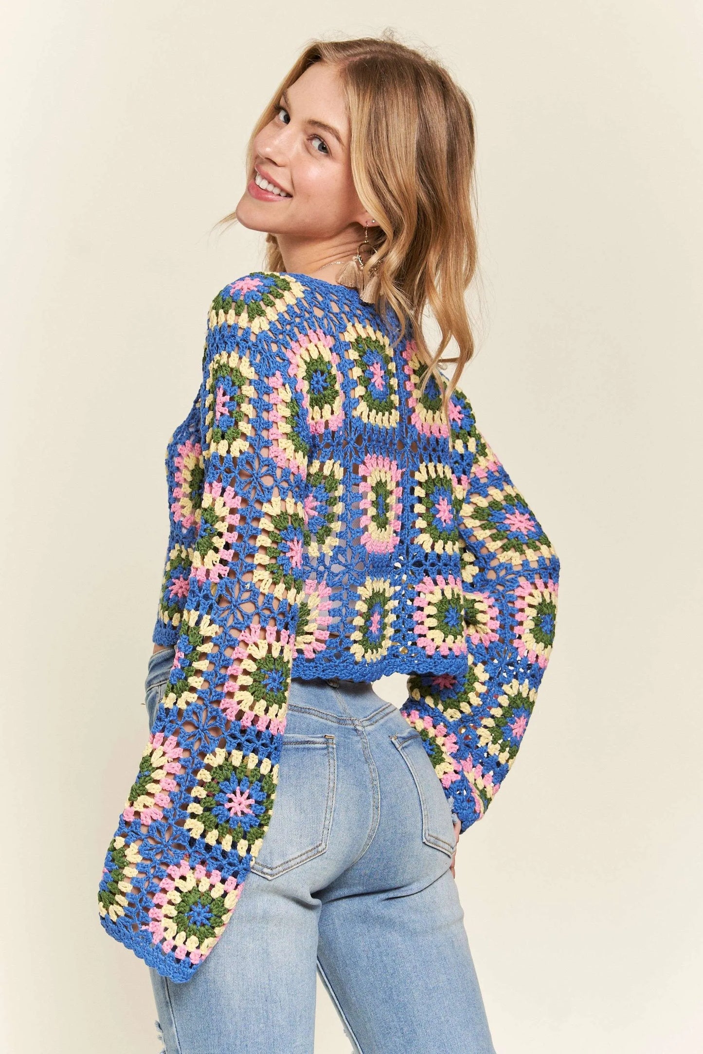 Multicolor Crochet Crop Top