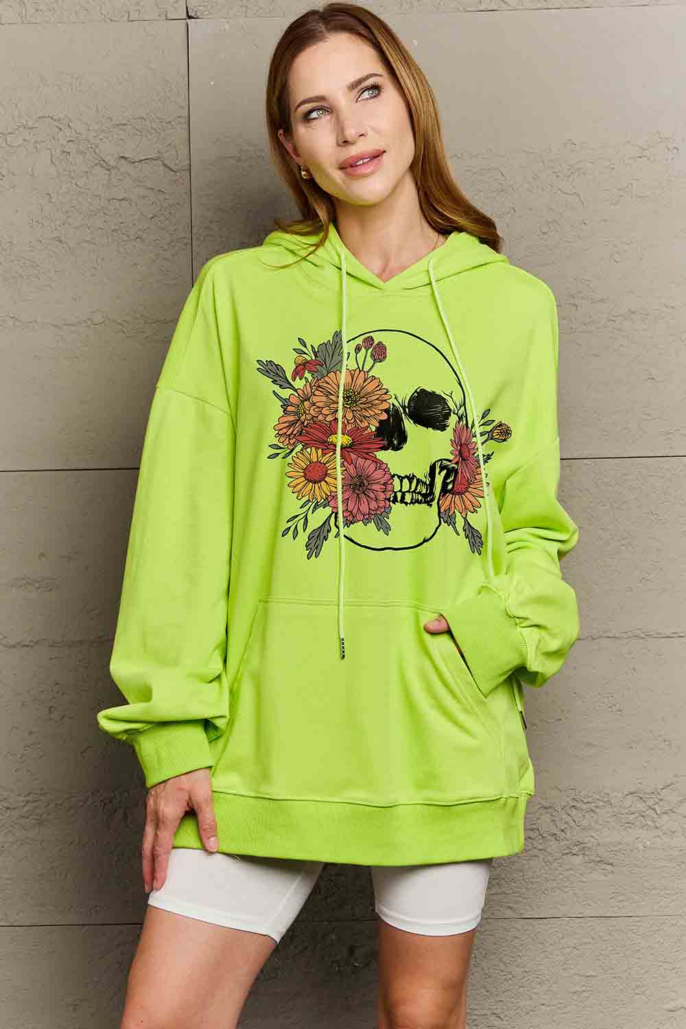 “Floral Skull” Graphic Hoodie