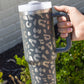 Gray Leopard Print 40OZ Stainless Steel Portable Cup with Handle