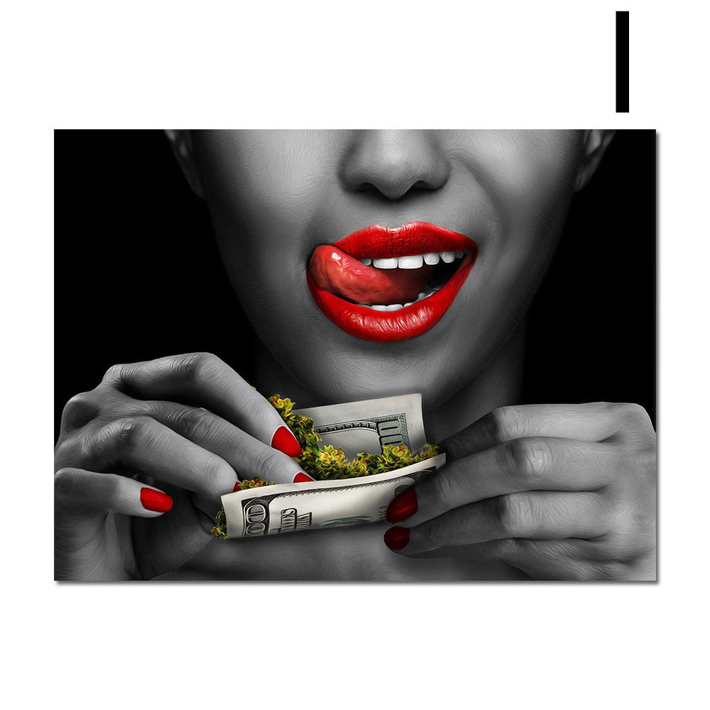 Red Lips Canvas Painting