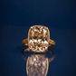 Sterling Silver Elongated Cushion Champagne CZ Cocktail Ring