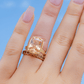 Sterling Silver Elongated Cushion Champagne CZ Cocktail Ring