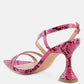 Cherry Tart Snake Print Spool Heel Sandals