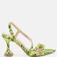 Cherry Tart Snake Print Spool Heel Sandals