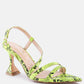 Cherry Tart Snake Print Spool Heel Sandals