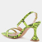 Cherry Tart Snake Print Spool Heel Sandals