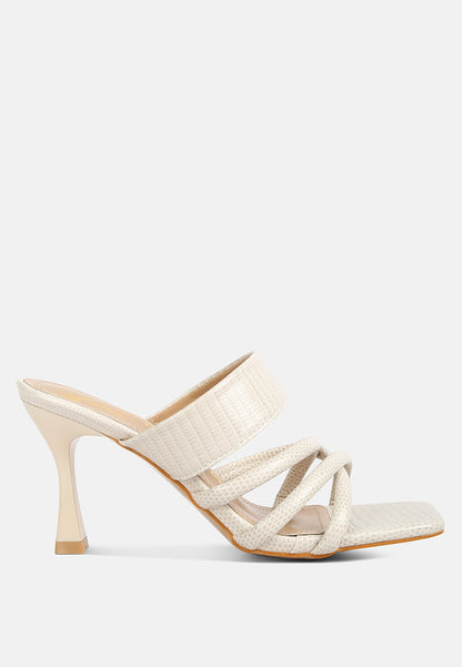Chiri Criss Cross Strap Spool Heel Sandals