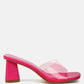 Clear Flirt Clear Strap Slip On Heel Sandals