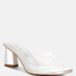 Clear Flirt Clear Strap Slip On Heel Sandals