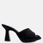 Copyme Micro Suede Slip On Spool Heel Sandals
