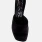 Copyme Micro Suede Slip On Spool Heel Sandals