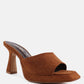 Copyme Micro Suede Slip On Spool Heel Sandals