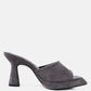 Copyme Micro Suede Slip On Spool Heel Sandals