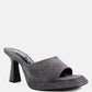 Copyme Micro Suede Slip On Spool Heel Sandals