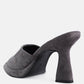 Copyme Micro Suede Slip On Spool Heel Sandals