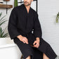 Waffle Kimono Spa Bathrobe -  Absorbent, Lightweight