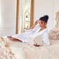 Knee-Length Waffle Kimono Robe