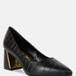 Emersyn Croc Block Heel Pump Shoes