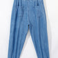 Dusk Blue Drawstring Waist Pocketed Denim Joggers