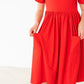 Red S/S Pocket Twirl Dress