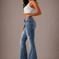 Storm Bell Bottom Jean in Stone Wash