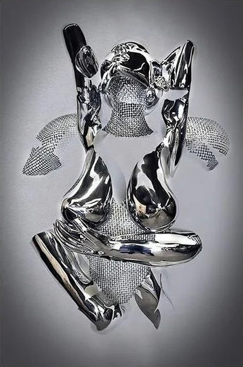 Metal Statue Art Canvas