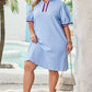Beau Blue Contrast Striped T Shirt Dress
