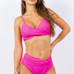2 Piece Rouched Top and Bottom High Waist Bikini