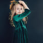 Hunter Green Velvet Twirl Dress