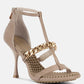 Dakota Metal Chain Mid Heel Sandals