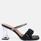 Date Look Clear Heel Rhinestone Sandals