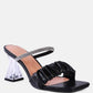 Date Look Clear Heel Rhinestone Sandals