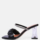 Date Look Clear Heel Rhinestone Sandals