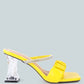 Date Look Clear Heel Rhinestone Sandals