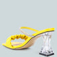 Date Look Clear Heel Rhinestone Sandals